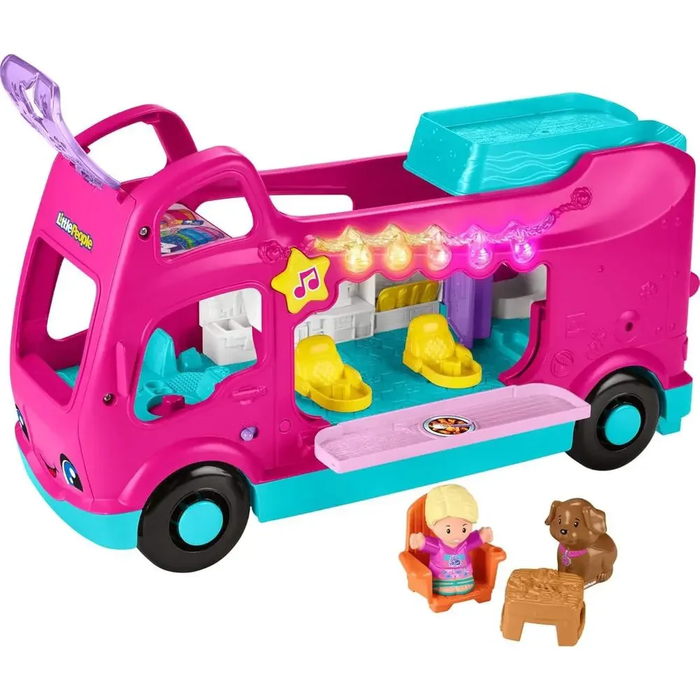Fisher-Price Toddler Toy Little Dreamcamper RV Playset with Music & Lights